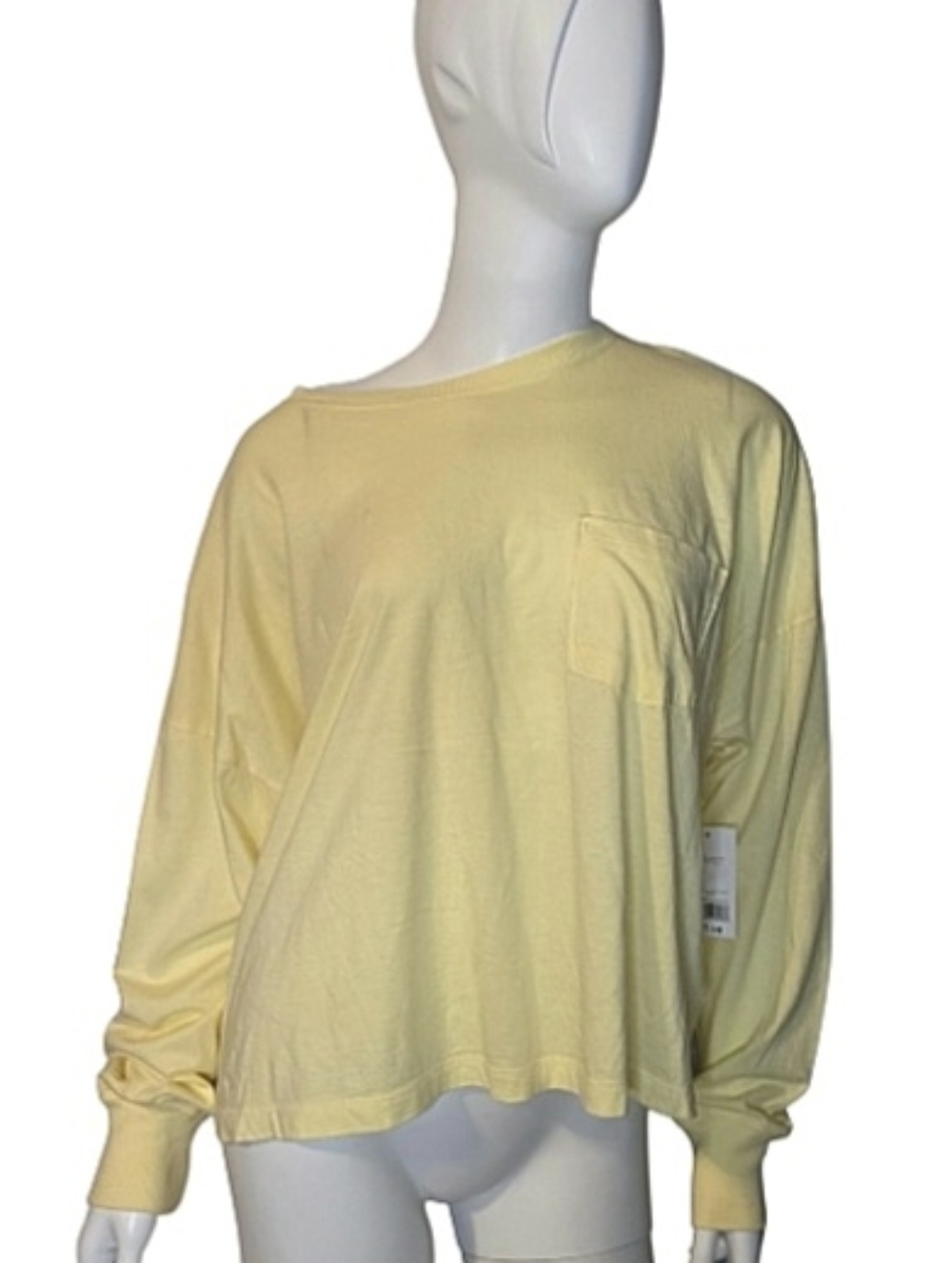 NWT! SO Long Sleeve Pocket T-Shirt XL Lemon White